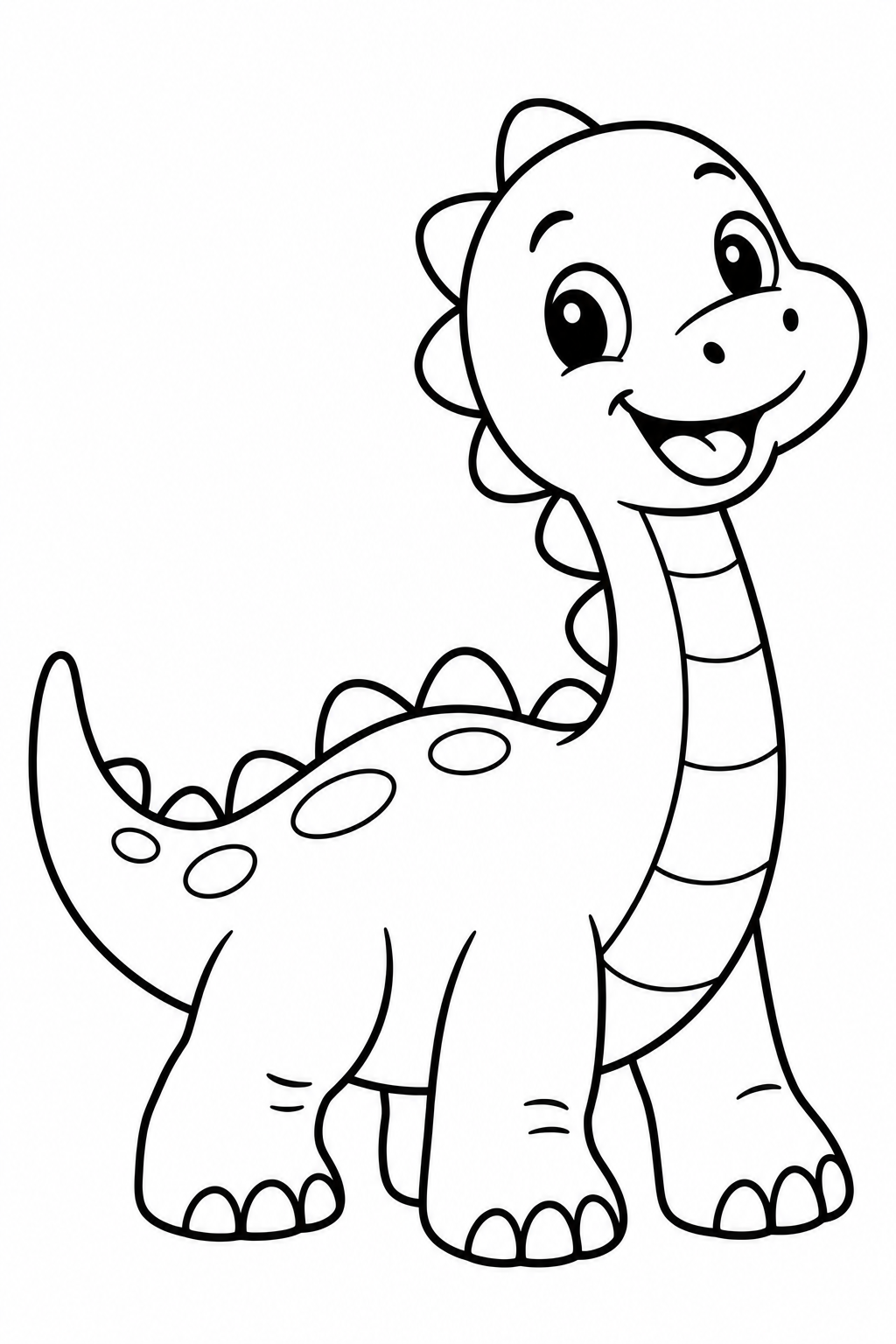 Desenho de dinossauro sorrindo para colorir